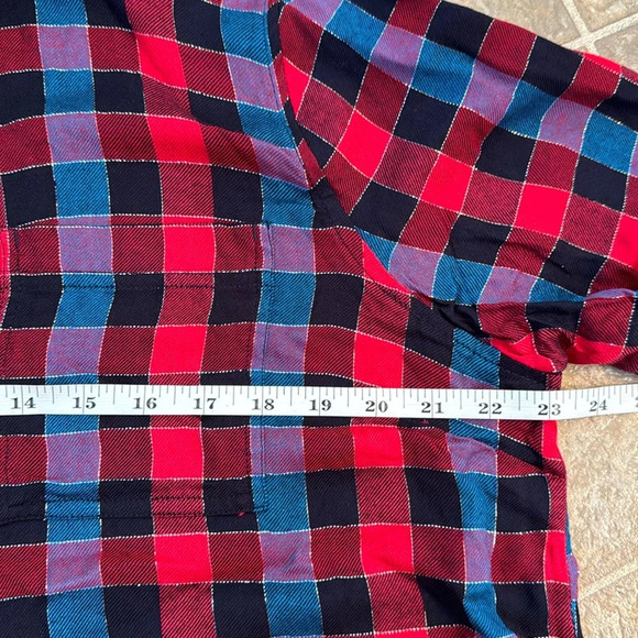 NWT Lucky Brand Red Blue Twill Plaid Casual Buttoned Down Relaxed Fit Shirt XL - Picture 8 of 15